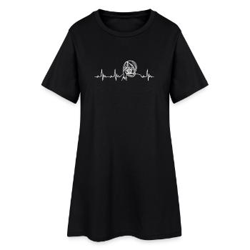 Photographe Heartbeat avec appareil photo - Robe T-shirt Femme - noir - Devant