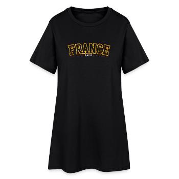 France Paris Logo rétro audacieux - Robe T-shirt Femme - noir - Devant