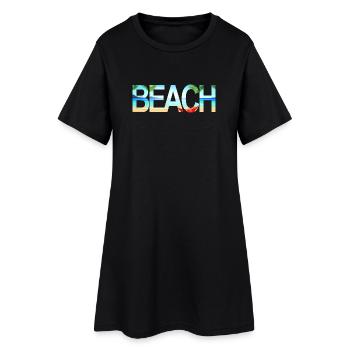 Plage - Robe T-shirt Femme - noir - Devant