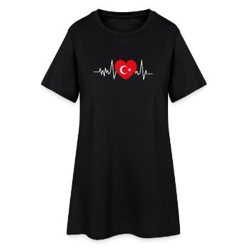 Battement de cœur de Türkey - Robe T-shirt Femme - noir - Devant