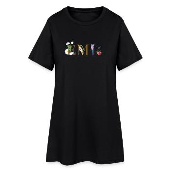 Le nom d’EMIL décoré de fleurs - Robe T-shirt Femme - noir - Devant