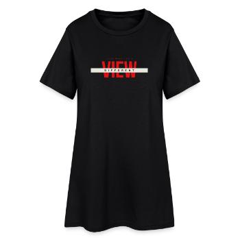Andere Denkweise betrachten - Frauen T-Shirt-Kleid - Schwarz - Vorne