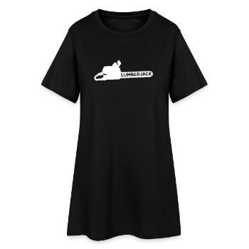 Motif de bûcheron avec silhouette de hache - Robe T-shirt Femme - noir - Devant