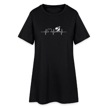 Drachen Drache - Frauen T-Shirt-Kleid - Schwarz - Vorne