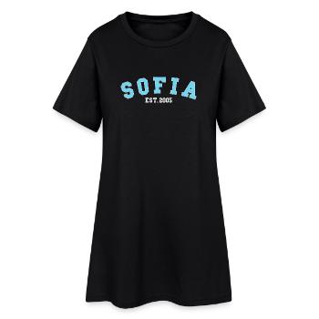 Sofia_Est_2005 - Frauen T-Shirt-Kleid - Schwarz - Vorne