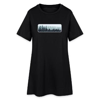 Aventure hivernale Randonnée dans la nature sauvage - Robe T-shirt Femme - noir - Devant