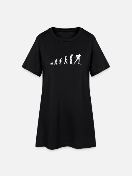 Development from baby to skier - Women’s T-Shirt Dress - black