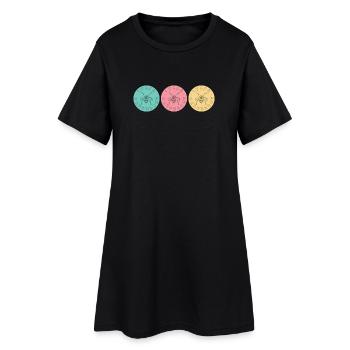 Three Happy Wishes - Women’s T-Shirt Dress - black - Front