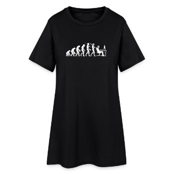 Evolution Gamer – Vom Urmenschen zum Zocker - Frauen T-Shirt-Kleid - Schwarz - Vorne
