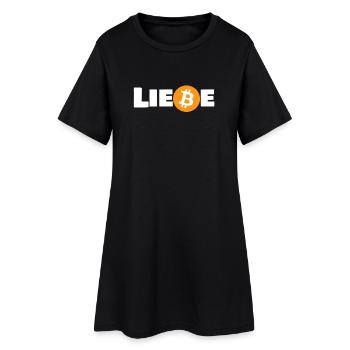 Liebe_Bitcoin - Frauen T-Shirt-Kleid - Schwarz - Vorne