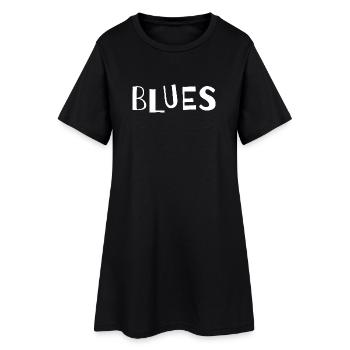 Typographie du blues vieilli - Robe T-shirt Femme - noir - Devant