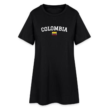 Drapeau de la Colombie Blanc - Robe T-shirt Femme - noir - Devant