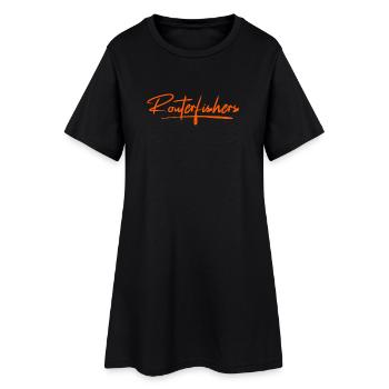 Routerfishers Classic 2 - Frauen T-Shirt-Kleid - Schwarz - Vorne