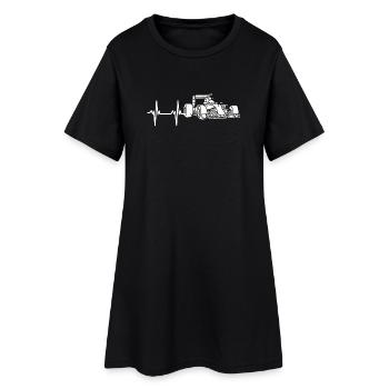 Courses de voitures de formule, battement de cœur, battement de cœur de formule - Robe T-shirt Femme - noir - Devant