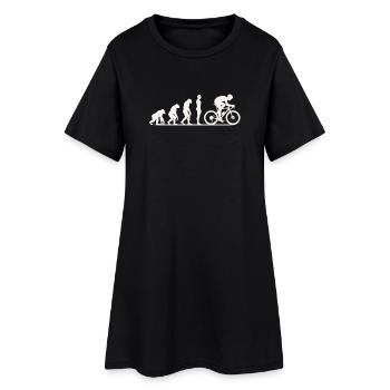 Gravel Bike Evolution - Frauen T-Shirt-Kleid - Schwarz - Vorne
