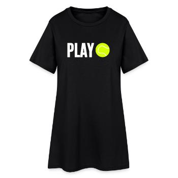Tennis Tennisspieler - Frauen T-Shirt-Kleid - Schwarz - Vorne