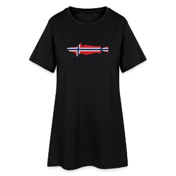 Merlu de Norvège pour les pêcheurs qui pêchent dans le fjord - Robe T-shirt Femme - noir - Devant