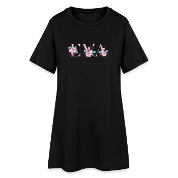 Eva Floral Name Rose Floral Girl Shirt - Robe T-shirt Femme - noir - Devant