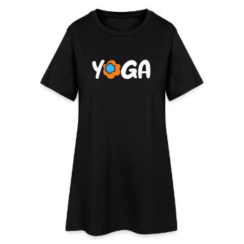Yoga Flower Namaste om Fan Meditation Spring - Women’s T-Shirt Dress - black - Front