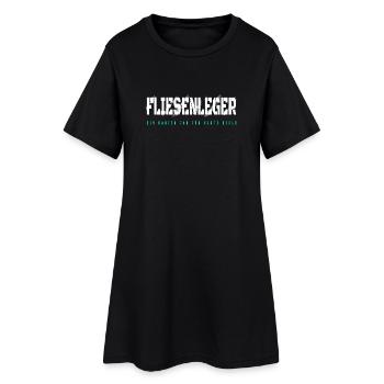 Fliesenleger Design - Frauen T-Shirt-Kleid - Schwarz - Vorne