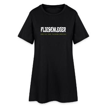 Fliesenleger Design - Frauen T-Shirt-Kleid - Schwarz - Vorne