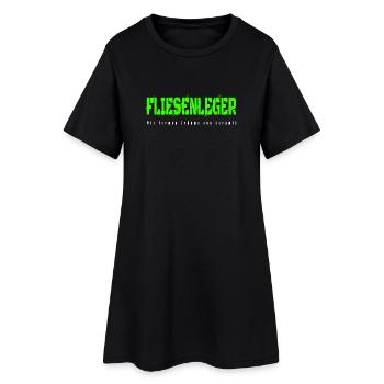 Fliesenleger Design - Frauen T-Shirt-Kleid - Schwarz - Vorne