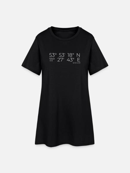 Wismar weiss - Frauen T-Shirt-Kleid - Schwarz