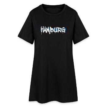 Hamburg - Frauen T-Shirt-Kleid - Schwarz - Vorne