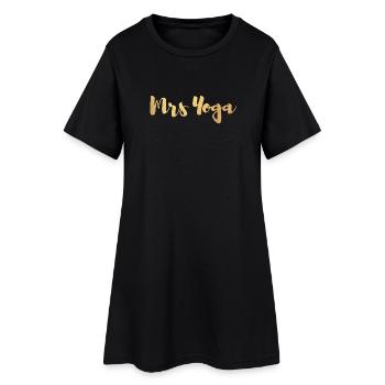 Mme Mme Fan de Yoga Or Paire Exclusive d’Écriture Manuscrite - Robe T-shirt Femme - noir - Devant