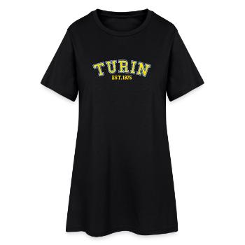 Turin Est.1975 - Frauen T-Shirt-Kleid - Schwarz - Vorne