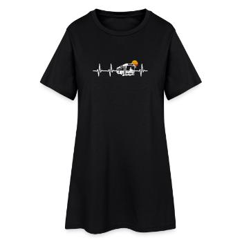 Autobus régulier, heartbeat bus, chauffeur, autobus scolaire, autobus - Robe T-shirt Femme - noir - Devant