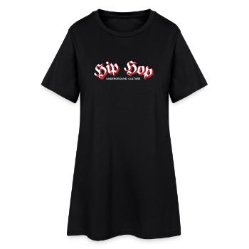 Hip-Hop-Underground-Kultur-Tee - Frauen T-Shirt-Kleid - Schwarz - Vorne