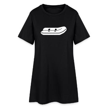 Vecteur de bateau de pagaie de bateau gonflable - Robe T-shirt Femme - noir - Devant