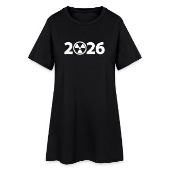 Attention Radioactive 2026, Radiation 2026 - Robe T-shirt Femme - noir - Devant