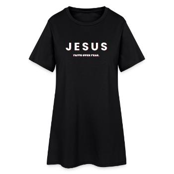 Jésus, la foi avant la peur - Christian Design - Robe T-shirt Femme - noir - Devant