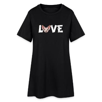 Sphynx Cat Love Chaten Less Hair Art Cat Mom Papa - Robe T-shirt Femme - noir - Devant