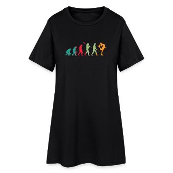 Eislauf Evolution Schlittschuh Entwicklung Winter - Frauen T-Shirt-Kleid - Schwarz - Vorne