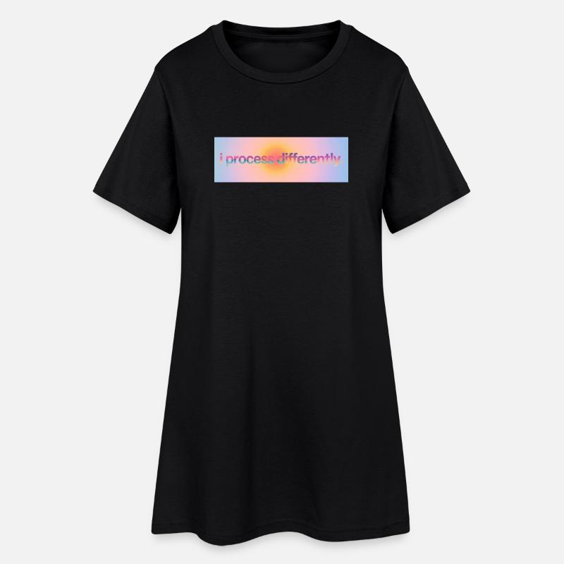 I process differently - Frauen T-Shirt-Kleid - Schwarz