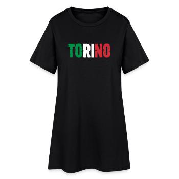 Turin, Italie - Robe T-shirt Femme - noir - Devant