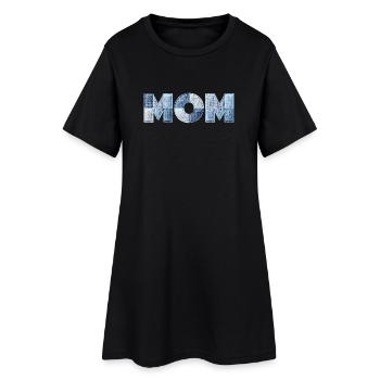 Patchwork Mom Lettering Gift for Mom - Women’s T-Shirt Dress - black - Front