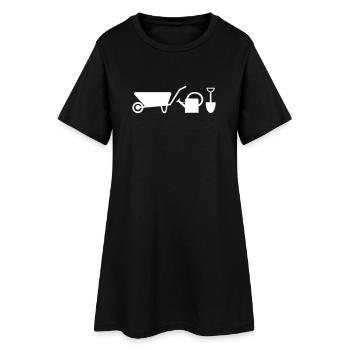Garten Icons - Frauen T-Shirt-Kleid - Schwarz - Vorne