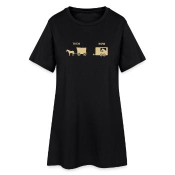 Parodie drôle de calèche de chevaux Conception historique - Robe T-shirt Femme - noir - Devant