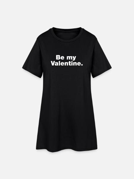 Sei mein Valentinstag - Frauen T-Shirt-Kleid - Schwarz