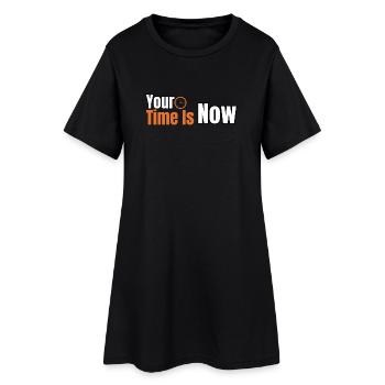 Votre temps est maintenant un typographe motivationnel minimaliste - Robe T-shirt Femme - noir - Devant