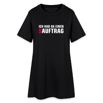 Single Status Minimalist T-Shirt - Frauen T-Shirt-Kleid - Schwarz - Vorne