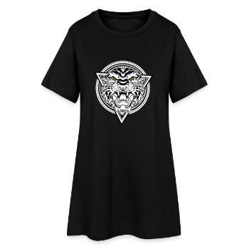 tiger - Frauen T-Shirt-Kleid - Schwarz - Vorne