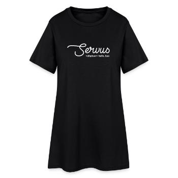 servus hello bye - weiß - Frauen T-Shirt-Kleid - Schwarz - Vorne
