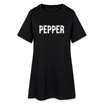 Costume de poivre - Couple De sel et de poivre Costume de poivre - Robe T-shirt Femme - noir - Devant