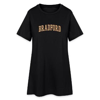 Bradford Vintage Blockschrift - Frauen T-Shirt-Kleid - Schwarz - Vorne
