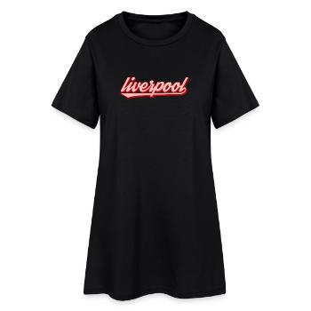 Description graphique rouge des lettrages Liverpool : Gesc - Robe T-shirt Femme - noir - Devant